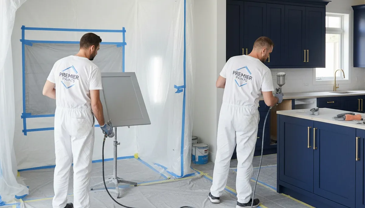 Dallas cabinet painting service for kitchen and bathroom cabinets in Dallas, TX